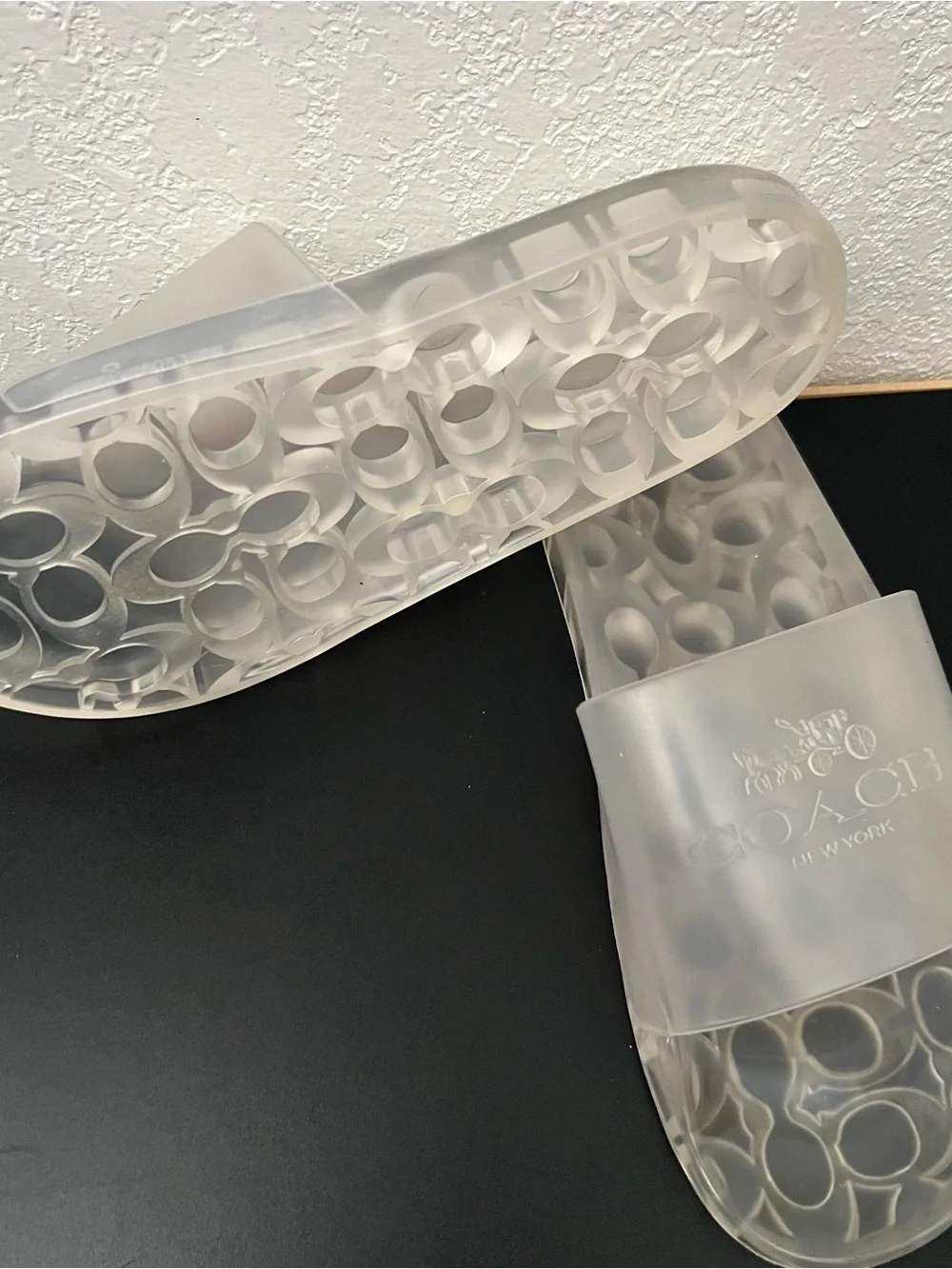 Coach Ulyssa Women's Rubber Clear Waterproff Jelly Slide Sandal Sz 8